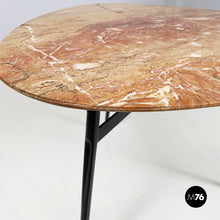 画像をギャラリービューアに読み込む, Coffee table in red marble, black metal and brass, 1960s