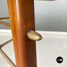 画像をギャラリービューアに読み込む, Coffee table in wood and brass, 1960s