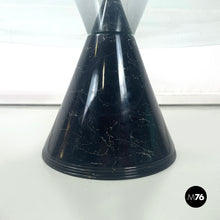 画像をギャラリービューアに読み込む, Coffee table in glass and black marble, 1980s