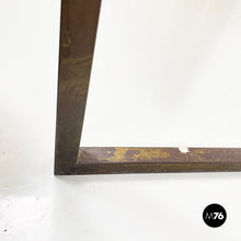 画像をギャラリービューアに読み込む, Square coffee table in travertine and metal, 1970s