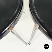 Load image into Gallery viewer, Chairs in black wood and metal rod, 1980s