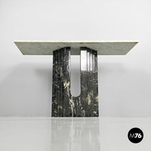 Charger l'image dans la galerie, Green and white marble console, 1980s