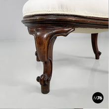 Load image into Gallery viewer, Wooden and white fabric armchairs, 1930s