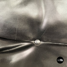 将图片加载到图库查看器,Armchairs in metal and black synthetic leather, 1970s