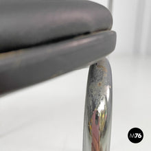 将图片加载到图库查看器,Chairs steel and black leatherette, 1970s