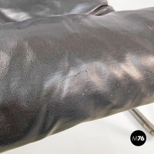 将图片加载到图库查看器,Armchairs in metal and black synthetic leather, 1970s