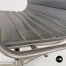将图片加载到图库查看器,Dark grey leather office chairs EA108 by Charles and Ray Eames for ICF, 1970s