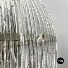 画像をギャラリービューアに読み込む, Pineapple-shaped wall lamp in fluted glass, 1980s