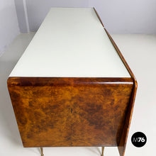 Charger l'image dans la galerie, Chest of drawers in wood, glass and brass, 1950s