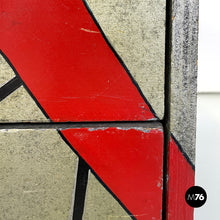 将图片加载到图库查看器,Chest of drawers in gray wood with broken stripes, 1990s