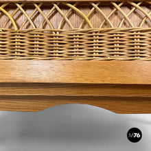 Charger l'image dans la galerie, Chest of drawers in wood and rattan, 1960s