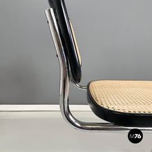 将图片加载到图库查看器,Chair in straw, black wood and steel, 1960s