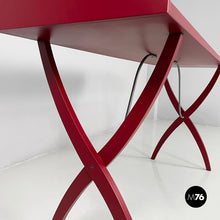 画像をギャラリービューアに読み込む, Console in burgundy wood and metal, 1980s