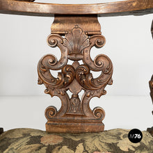 Charger l'image dans la galerie, Wooden armchairs with floral fabric, late 19th century