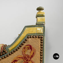 Load image into Gallery viewer, Bench in wood and fabric, 1800s
