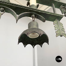 Charger l'image dans la galerie, Chandelier with eight lights in wrought iron, 1930s