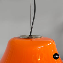 Carica l'immagine nel visualizzatore di Gallery, Chandelier in orange glass and white metal, 1970s