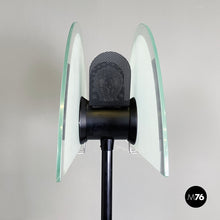 画像をギャラリービューアに読み込む, Floor lamp in glass and black metal, 1980s