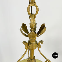 Charger l'image dans la galerie, Chandelier in molded satin glass and brass, early 1900s