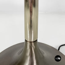 将图片加载到图库查看器,Floor lamp in burnished metal and white plexiglass, 1970s