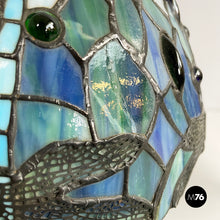 Load image into Gallery viewer, Table lamps in colored glass and brass, 1980s