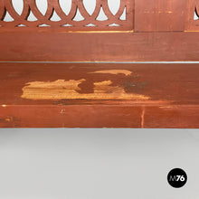画像をギャラリービューアに読み込む, Bench in red wood, 1930s