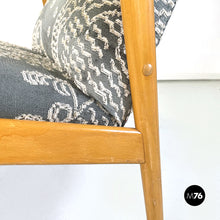 Load image into Gallery viewer, Armchair in wood, green and white velvet, 1960s