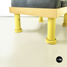 将图片加载到图库查看器,Chair in gray velvet, briar wood and yellow metal, 1980s