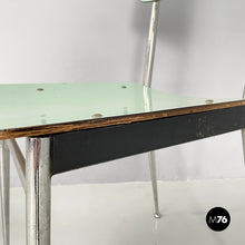 将图片加载到图库查看器,Chairs in aqua green formica and metal, 1960s