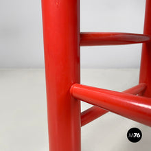 Charger l'image dans la galerie, Chairs with armrests in red wood and straw, 1970s