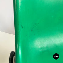 画像をギャラリービューアに読み込む, Stackable chairs in green plastic and black metal, 2000s