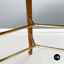 画像をギャラリービューアに読み込む, Coffee table in wood and brass, 1960s