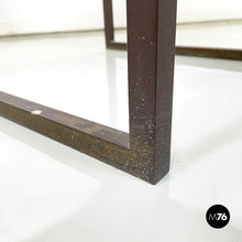 画像をギャラリービューアに読み込む, Square coffee table in travertine and metal, 1970s