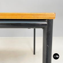 Charger l'image dans la galerie, Dining table or desk in wood and black metal, 1980s