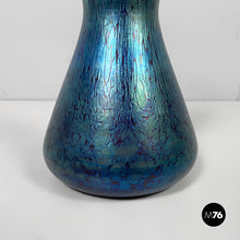 画像をギャラリービューアに読み込む, Vase in blue glass and silver-plate, 1930s
