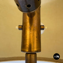 将图片加载到图库查看器,Velvet and brass floor lamp, 1940s