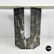 Charger l'image dans la galerie, Green and white marble console, 1980s