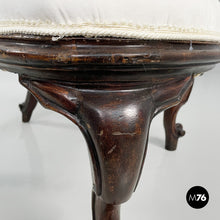 Load image into Gallery viewer, Wooden and white fabric armchairs, 1930s