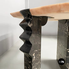 Charger l'image dans la galerie, Wall console in black and pink marble, 1980s