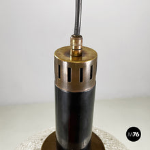 Charger l'image dans la galerie, Chandelier in molded glass, brass and metal, 1950s