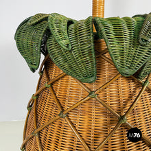 画像をギャラリービューアに読み込む, Pineapple floor lamp in wicker, 1970s