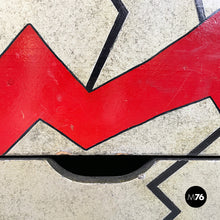 将图片加载到图库查看器,Chest of drawers in gray wood with broken stripes, 1990s