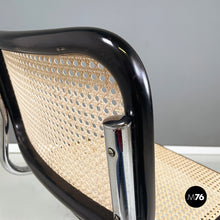 将图片加载到图库查看器,Chair in straw, black wood and steel, 1960s