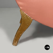 将图片加载到图库查看器,Chaise longue in pink satin and gilded wood, 1800s