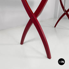 画像をギャラリービューアに読み込む, Console in burgundy wood and metal, 1980s