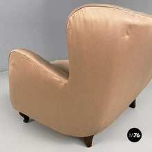 Charger l'image dans la galerie, Pink beige silk sofa, 1940s