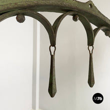 Charger l'image dans la galerie, Chandelier with eight lights in wrought iron, 1930s