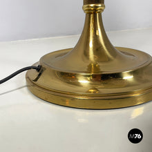 画像をギャラリービューアに読み込む, Floor lamp in withe fabric and brass by Lam Bologna, 1960s