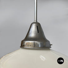 将图片加载到图库查看器,Chandelier in opaline glass and metal, 1930s