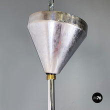 Charger l'image dans la galerie, Chandelier in opaline glass and chromed metal, 1980s